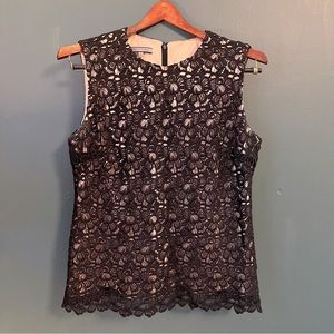 Anne Klein Black Lace Top, Sz 8